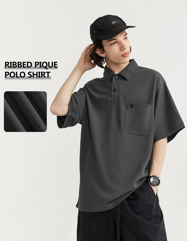 BAKYARDER Vintage Ribbed Piqué Polo Shirt