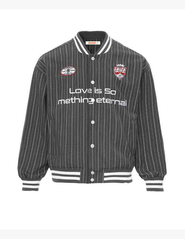 BAKYARDER Vintage Striped Baseball Jacket