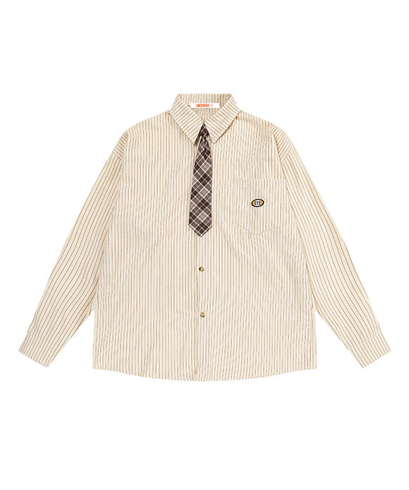 BAKYARDER Vintage Striped Preppy Shirt