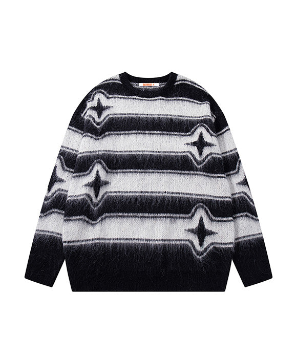 BAKYARDER Vintage Striped Star Sweater