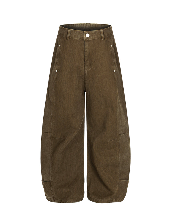 BAKYARDER Vintage Studded Cargo Barrel Jeans