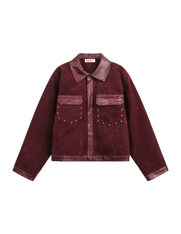 BAKYARDER Vintage Suede Snake Print Jacket