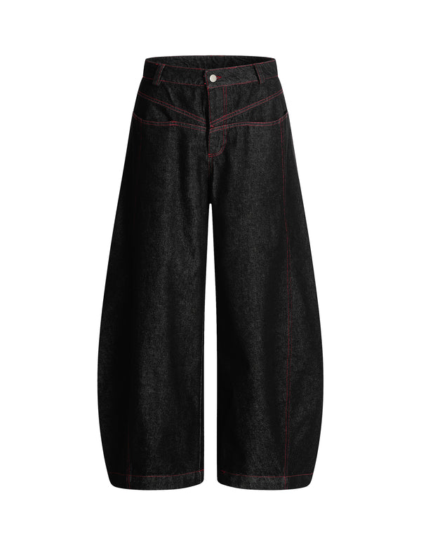 BAKYARDER Vintage Washed Barrel-Leg Jeans