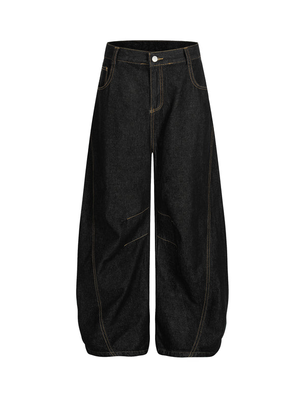 BAKYARDER Vintage Washed Barrel-Leg Jeans
