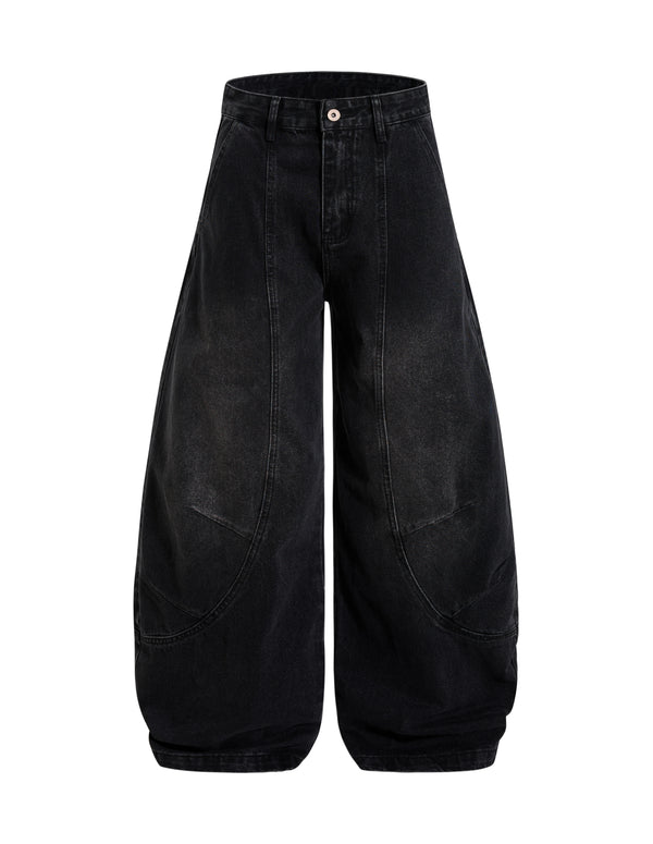 BAKYARDER Vintage Washed Barrel-Leg Jeans