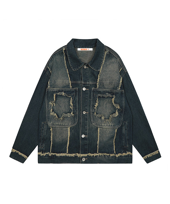 BAKYARDER Vintage Washed Denim Jacket