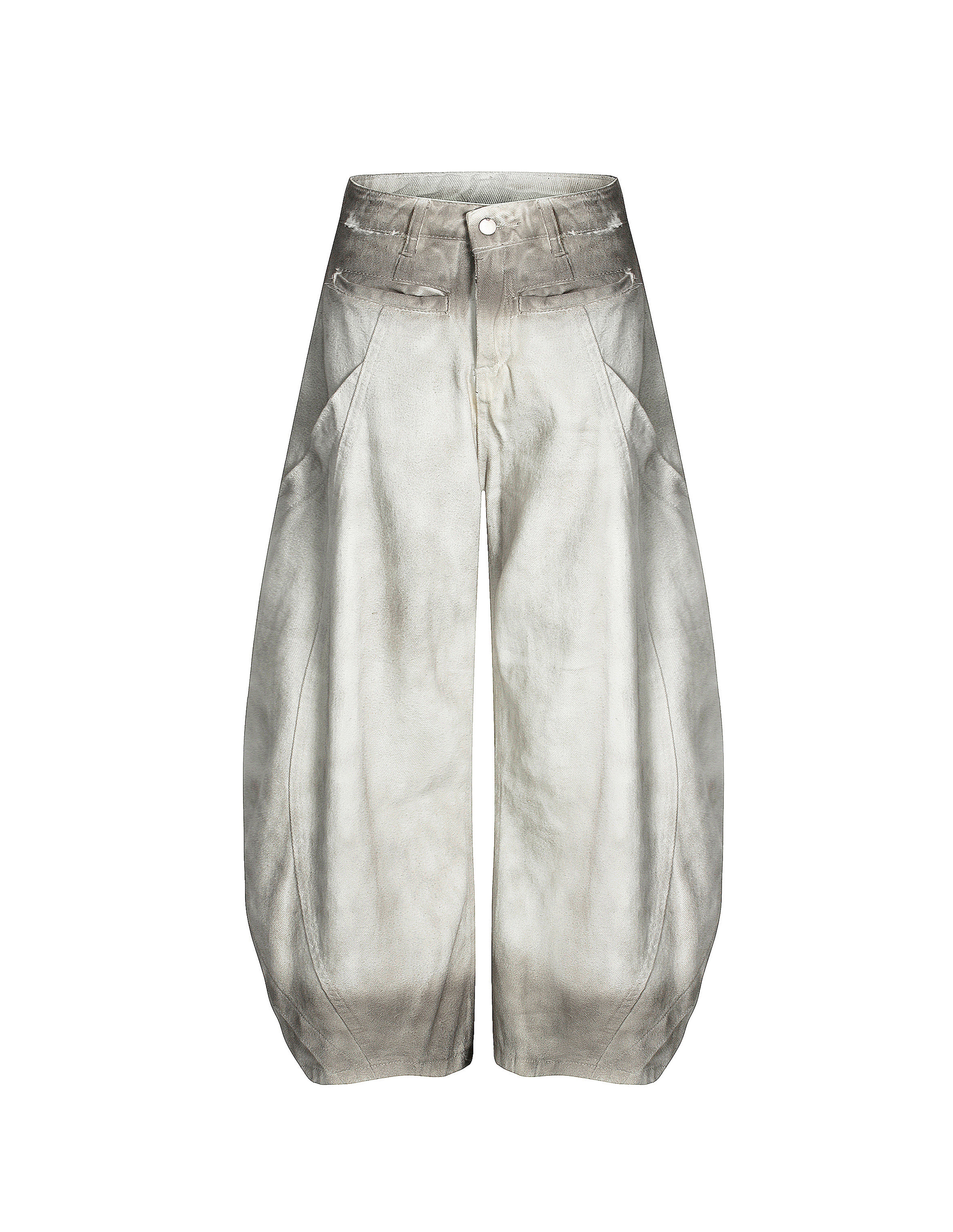 BAKYARDER Vintage Washed Dirty-Look Barrel Jeans