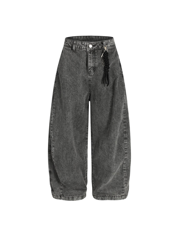 BAKYARDER Vintage Washed Distressed Barrel Jeans