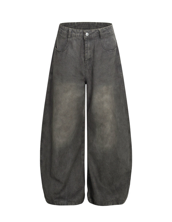 BAKYARDER Vintage Washed Distressed Barrel Jeans
