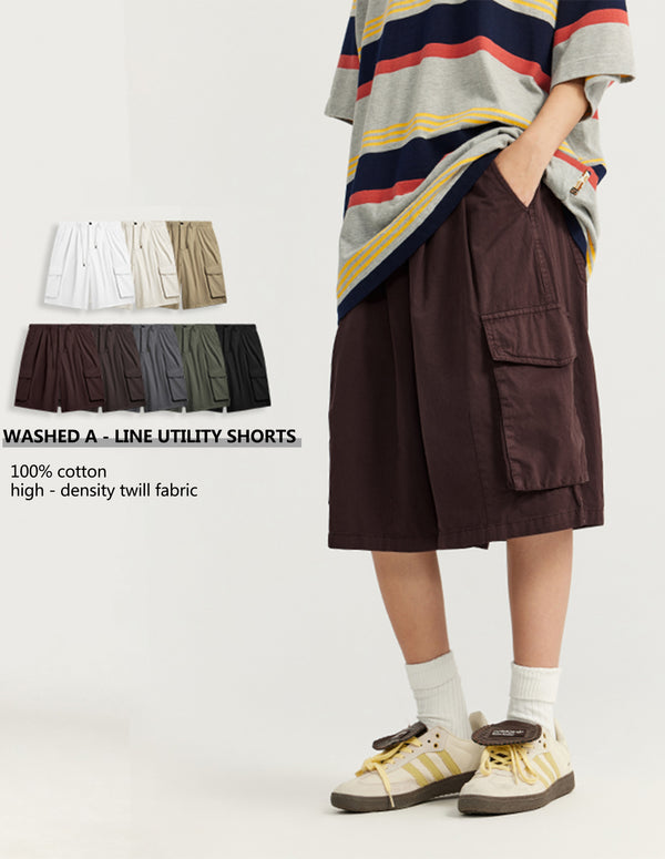 BAKYARDER Vintage Wide-Leg Cargo Shorts