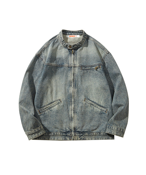 BAKYARDER Vintage Zipper Denim Jacket