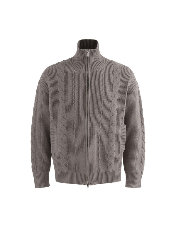 BAKYARDER Wheat Ear & Delicate Floral Zip-Up Cardigan