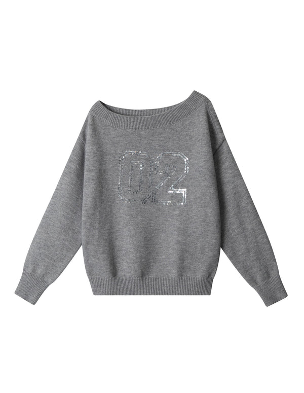 Maglione pullover asimmetrico vintage con spalle scoperte da donna BAKYARDER