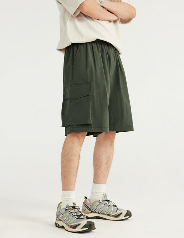 BAKYARDER Wrinkled Cargo Shorts