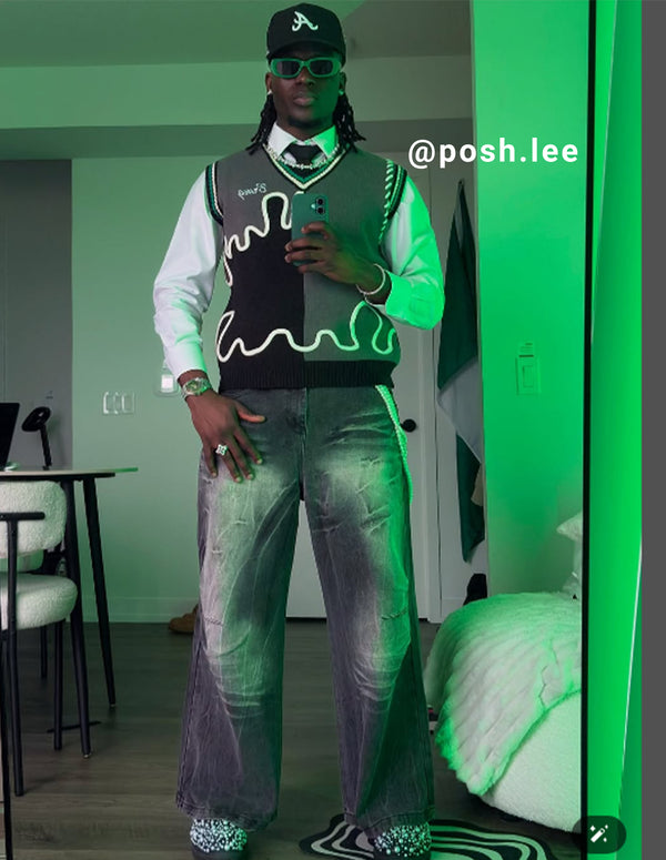 BAKYARDER Vintage Ripped Wide-Leg Jeans